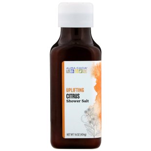 Соль для душа, поднимающий цитрусовые, Shower Salt, Uplifting Citrus, Aura Cacia, 454 г купить в Киеве и Украине