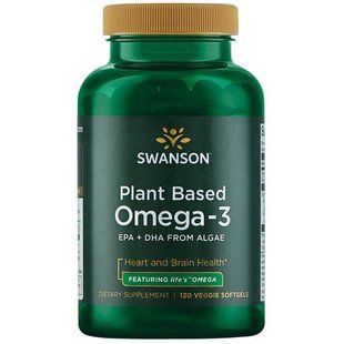 Омега-3 на рослинний основе Swanson (Plant Based Omega-3) 300 мг 120 капсул купить в Киеве и Украине