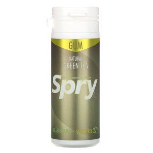 Spry, натуральная жевательная резинка, зеленый чай, Xlear, 30 шт. (32,5 г) купить в Киеве и Украине