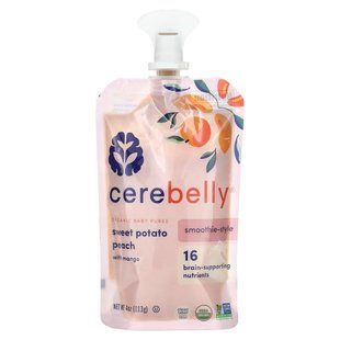 Cerebelly, Organic Baby Puree, Smoothie-Style, Sweet Potato Peach with Mango, 4 oz (113 g) купить в Киеве и Украине
