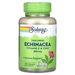 Solaray, True Herbs, Echinacea, Vitamin C & Zinc, 850 mg, 100 VegCaps (425 mg per Capsule) купить в Киеве и Украине