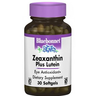 Зеаксантин + лютеин, Bluebonnet Nutrition, 30 желатиновых капсул купить в Киеве и Украине