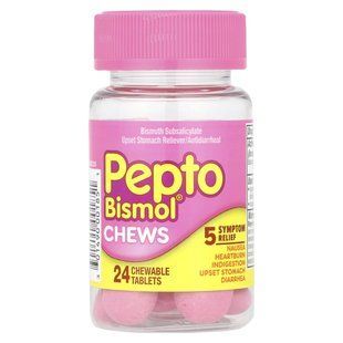 Pepto Bismol, Жевательные таблетки Pepto Bismol, 24 жевательные таблетки