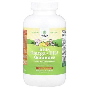 Nature's Craft, Kids Omega + DHA Gummies, Lemon & Orange, 180 Gummies купить в Киеве и Украине
