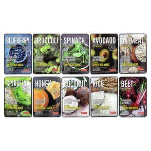 Dermal, Superfood Facial Beauty Sheet Masks, Assorted, 10 Sheets, 0.88 oz (25 g) Each купить в Киеве и Украине