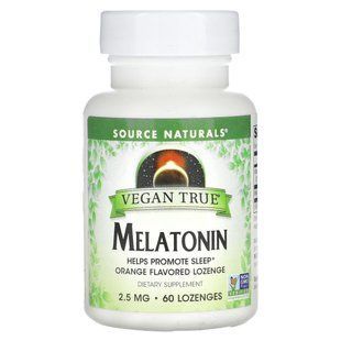 Мелатонин веганская формула Source Naturals (Melatonin) со вкусом апельсина 2.5 мг 60 леденцов купить в Киеве и Украине
