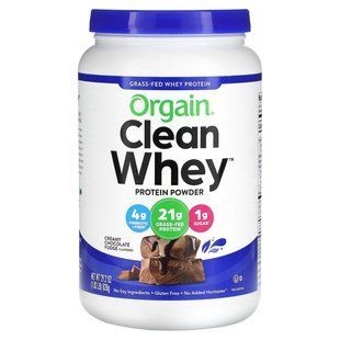 Whey Protein from Grass-Fed Cows, in Powder Form, Creamy Chocolate Fudge, Orgain, 1.82 pounds (828 g)