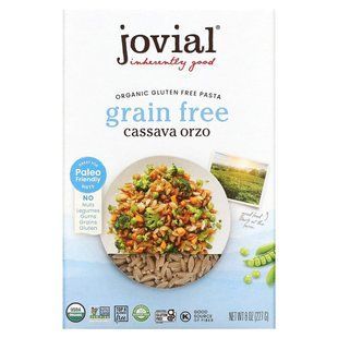 Jovial, Макароны из маниоки без зерен, орзо, 8 унций (227 г) купить в Киеве и Украине