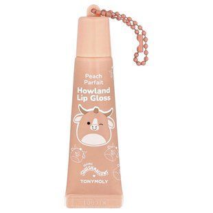 TonyMoly, Original Squishmallows&trade;, Howland Key Chain Lip Gloss, Peach Parfait, 0.38 oz (11 g)