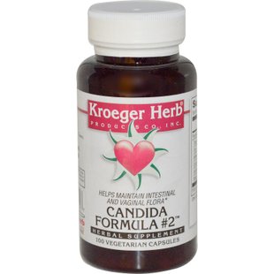 Формула кандида #2, Candida Formula #2, Kroeger Herb Co, 100 вегетарианских капсул купить в Киеве и Украине