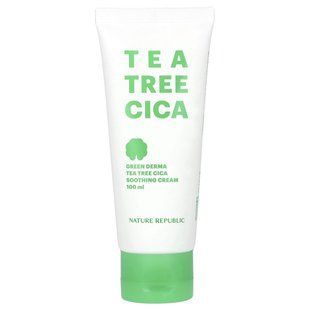 Nature Republic, Green Derma Tea Tree Cica, Soothing Cream, 3.38 fl oz (100 ml) купить в Киеве и Украине