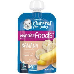 Gerber, Natural for Baby, Wonder Foods, 2nd Foods, Banana, 3.5 oz (99 g) купить в Киеве и Украине