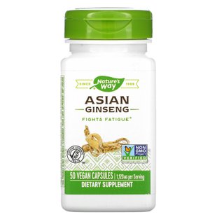 Китайский женьшень, Korean Ginseng Root, Nature's Way, 1120 мг, 50 вегетарианских капсул купить в Киеве и Украине