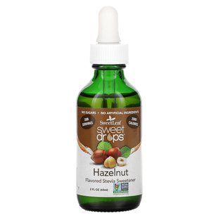 SweetLeaf, Жидкая стевия, Сладкие капли, Фундук, Wisdom Natural, 2 жидких унции (60 мл) купить в Киеве и Украине