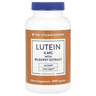 The Vitamin Shoppe, Lutein With Bilberry Extract, 240 Capsules купить в Киеве и Украине
