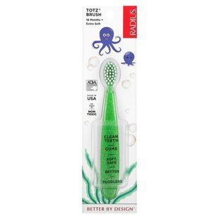 Детская зубная щетка зеленое сияние RADIUS (Totz Toothbrush) 1 шт купить в Киеве и Украине