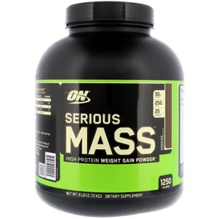 Serious Mass, порошок с высоким содержанием белка, шоколад, Optimum Nutrition, 2,72 кг купить в Киеве и Украине