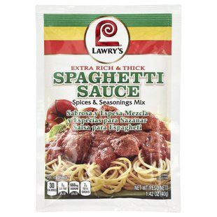 Lawry's, Насичений і густий соус для спагеті, суміш спецій і приправ, 40 г (1,42 унції)