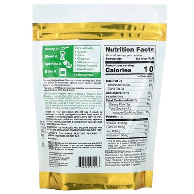 Органічний порошок маки California Gold Nutrition (Organic Root Maca Powder) 240 г