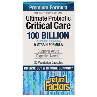 Пробиотики Natural Factors (Ultimate Probiotic Critical Care) 100 миллиардов КОЕ 30 капсул купить в Киеве и Украине