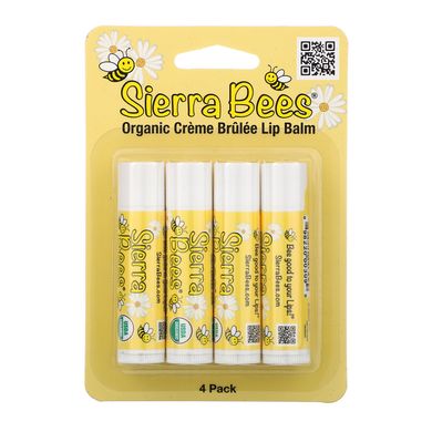 Органічний бальзам для губ Sierra Bees (Organic Lip Balm) 4 штуки в упаковці крем-брюле