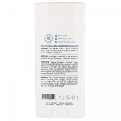 Збагачений мінералами натуральний дезодорант, вода + дерево, Schmidt's Naturals, 3,25 унції (92 г)