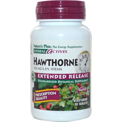 Рослинна активність, Хауторн, уповільнене вивільнення, Nature's Plus, 300 мг, 30 вегетаріанських таблеток