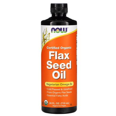 Органічна лляна олія Now Foods (Flax Seed Oil) 710 мл