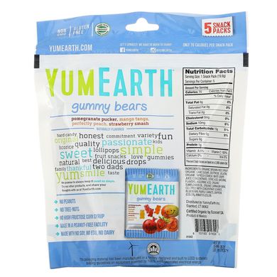 Мармеладні ведмедики асорті YumEarth (Gummy Bears) 5 упаковок по 20 г