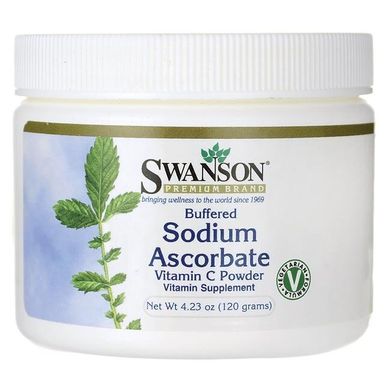 Натрій аскорбат вітамін С порошок, Buffered Sodium Ascorbate Vitamin C Powder, Swanson, 120 г