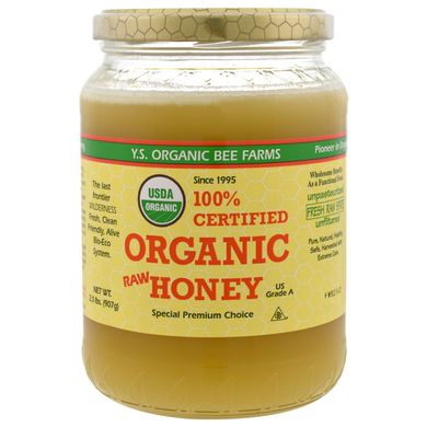 Мед сертифікований YS Eco Bee Farms (Raw Honey) 100% органік 907 г