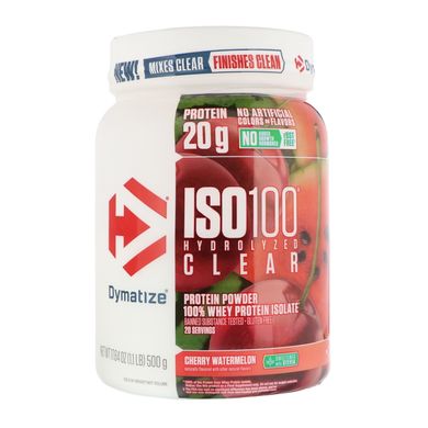 ISO100 гідролізований прозорий, 100% ізолят сироваткового протеїну, вишневий кавун, Dymatize Nutrition, 500 г