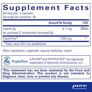 Триптофан Pure Encapsulations (L-Tryptophan) 90 капсул