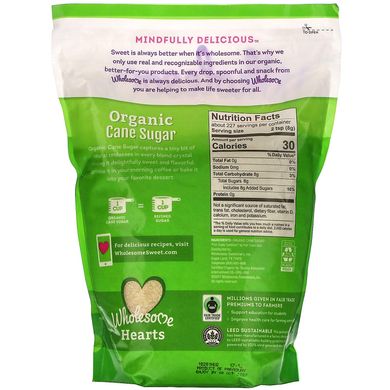 Органічний тростинний цукор, Wholesome Sweeteners, Inc, 4 фунта (1,81 кг)
