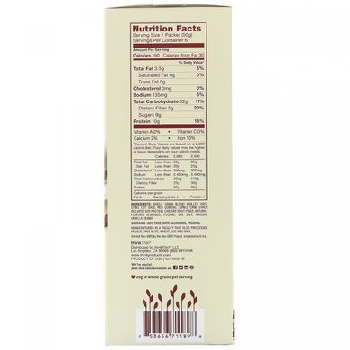 Oatmeal with proteins and fiber for cooking hot dishes, Madagascan vanilla, almond, pecan, 6 packs of 50 g (1.76 oz)