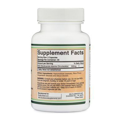 Double Wood Cellular Energy Support (NAD+) 250 mg 60 Capsules