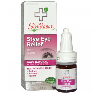 Stye Eye Relief, стерильні очні краплі, Similasan, 0,33 рідкої унції (10 мл)