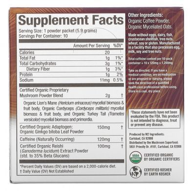 Mix of mushroom coffee, 10 packets of 0.21 oz (5.9 g) each