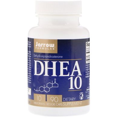 DHEA 10, дегидроэпиандростерон, Jarrow Formulas, 10 мг, 90 вегетарианских капсул купить в Киеве и Украине