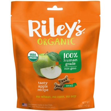 Частування для собак, Маленька кістка, Яблуко, Riley's Organics, 5 унцій (142 г)