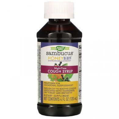 Медовий сироп від кашлю в нічний час Nature's Way (Sambucus HoneyBerry NightTime Cough Syrup) 120 мл