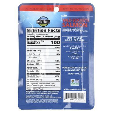Wild Planet Wild Sockeye Salmon 85 g