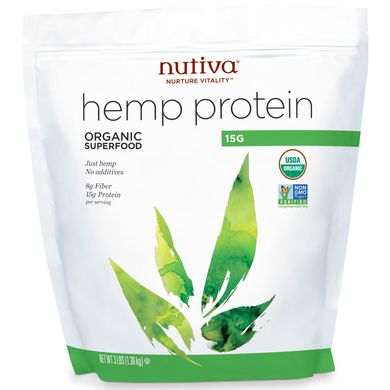 Конопляний протеїн 15 г білка Nutiva (Hemp Protein) 1.36 кг