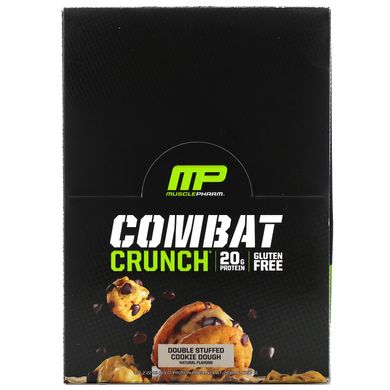 Combat Crunch, двойная начинка с песочным тестом, MusclePharm, 12 батончиков по 2,22 унц. (63 г) купить в Киеве и Украине