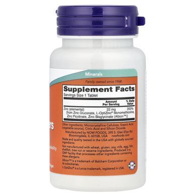 NOW Foods, Zinc Transporters, 90 таблеток (22 мг в 1 таблетці)