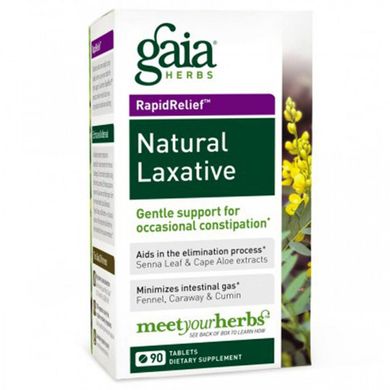 Rapid Relief, натуральне проносне, Gaia Herbs, 90 таблеток