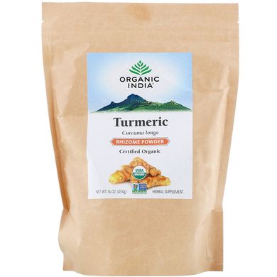 Порошок куркумы Organic India (Turmeric Rhizome Powder) 2500 мг 454 г купить в Киеве и Украине
