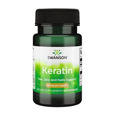 Кератин зі смаком вишні 50 мг Swanson (Keratin) 60 капсул
