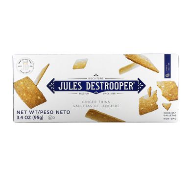 Jules Destrooper, Тонкое печенье с имбирем, 95 г (3,4 унции) купить в Киеве и Украине
