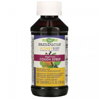 Медовий сироп від кашлю в нічний час Nature's Way (Sambucus HoneyBerry NightTime Cough Syrup) 120 мл